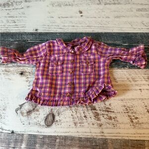 American Girl BITTY BABY Doll HARVEST PLAID Set - Top SHIRT Only VGUC 2003